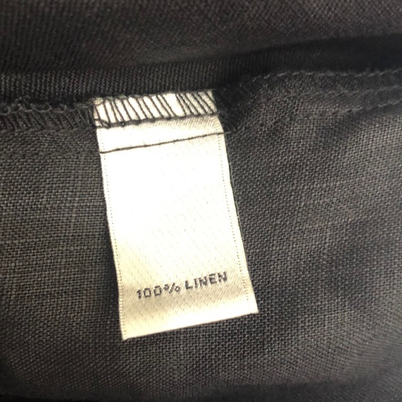 Neiman Marcus 💯 % Black Linen Tie Over Top - Picture 4 of 6